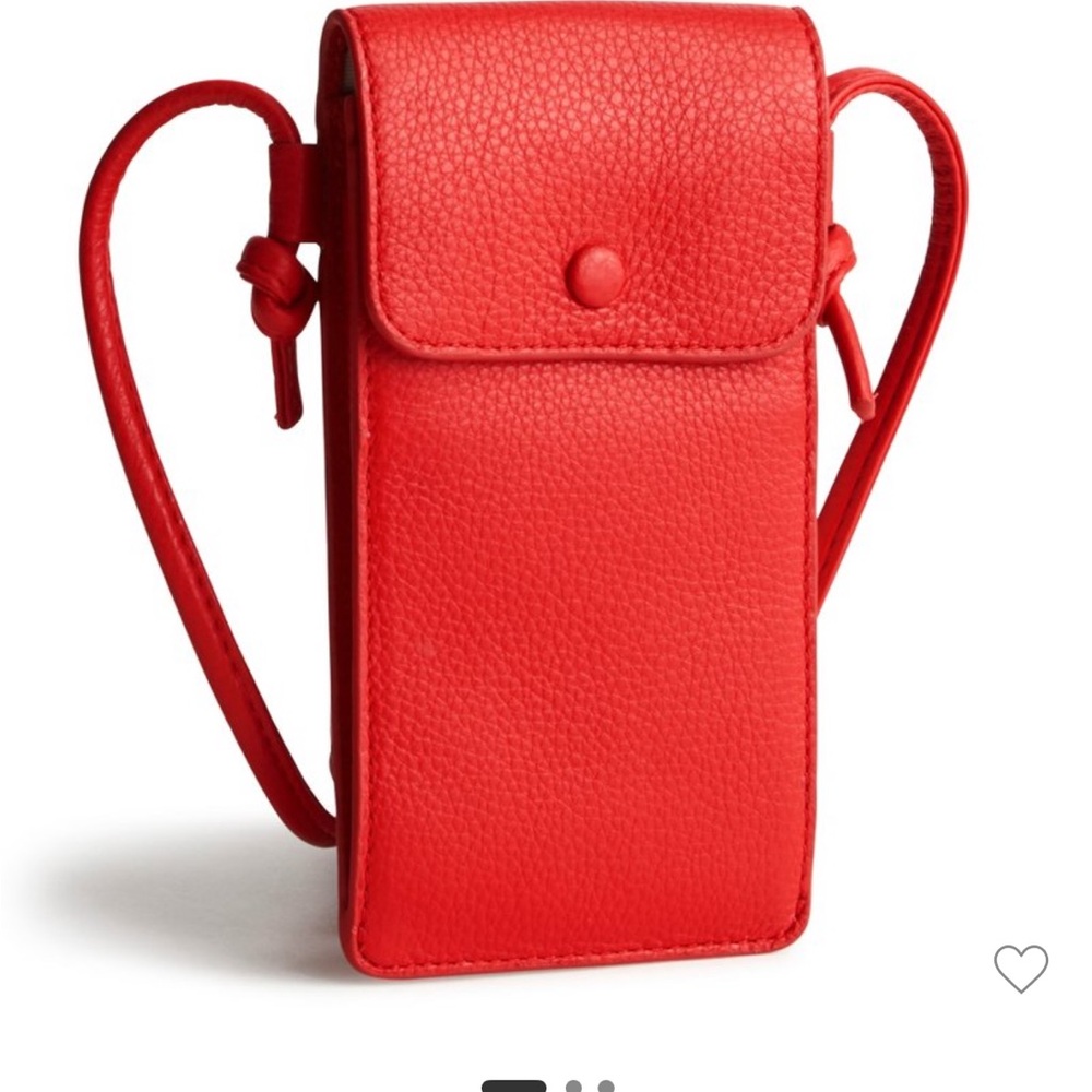 Vera Bradley Vibrant Leather Phonecase Crossbody Bag Goji Berry Red